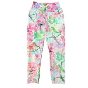 EVCR leggings sz XS Evolution & Creation pink green floral high rise capris